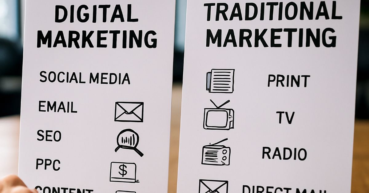 Digital,marketing,vs,traditional,marketing,comparison