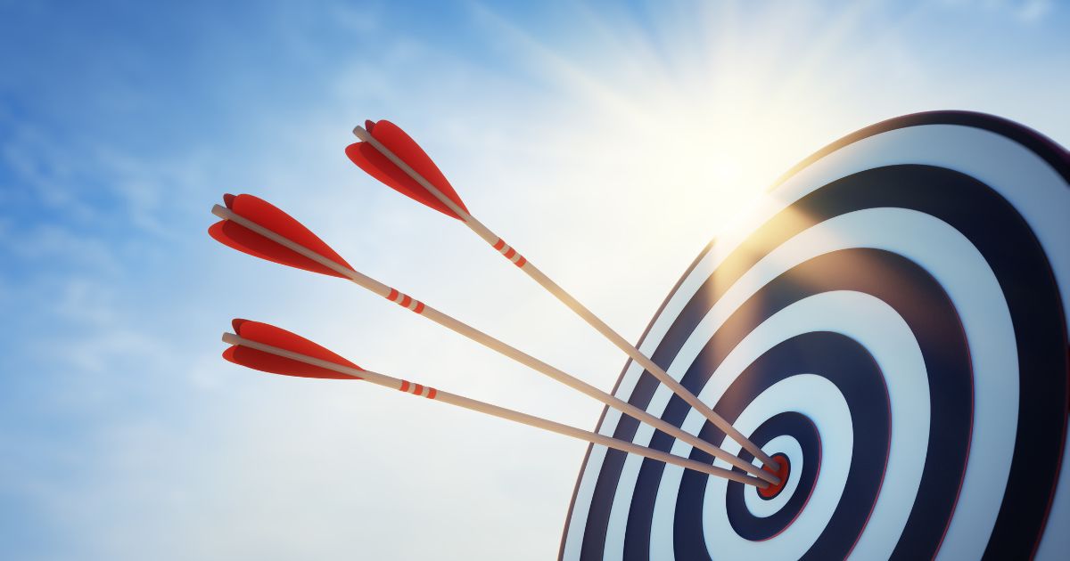 Target,board,with,arrows,at,sunset, ,3d,illustration